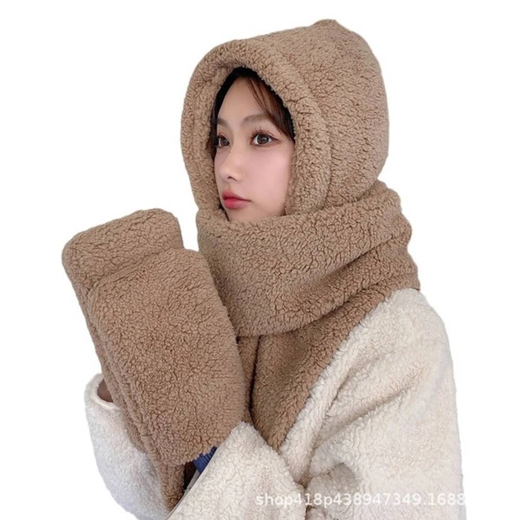 2 in 1 Winter Cap with Hand Pocket(Braun)